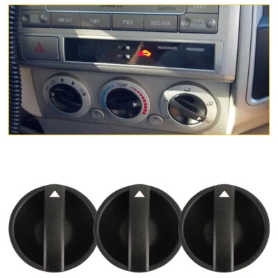 3PCS Control Knob of Heater A/C Temperature HVAC Fan for 2005-2011 Toyota Tacoma - Image 1 of 4