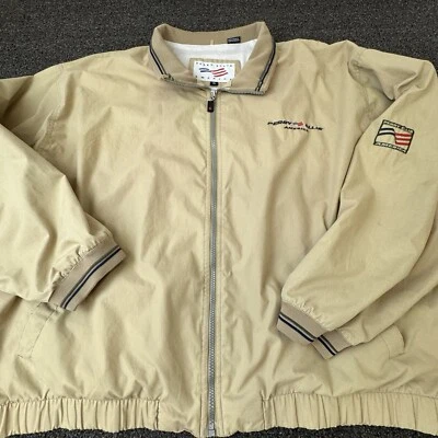 Vintage Perry Ellis America Jacket Mens XL Tan Bomber Style Coat Full Zip Snap - Image 1 of 4