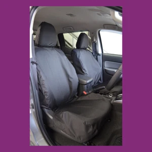 Fiat Fullback 2016+ Tailored Waterproof Front Pair Black Seat Covers UK MADE - Picture 1 of 2