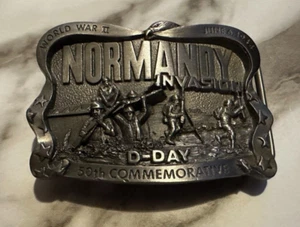 Invasión de Normandía 50 aniversario Hebilla de cinturón conmemorativa día D 6 de junio de 1944 #831 - Imagen 1 de 2