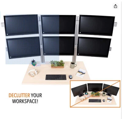 Brazo de seis monitores con montaje VESA de articulación completa se adapta a la mayoría de los monitores 17-32 pulgadas Foto 1 de 4