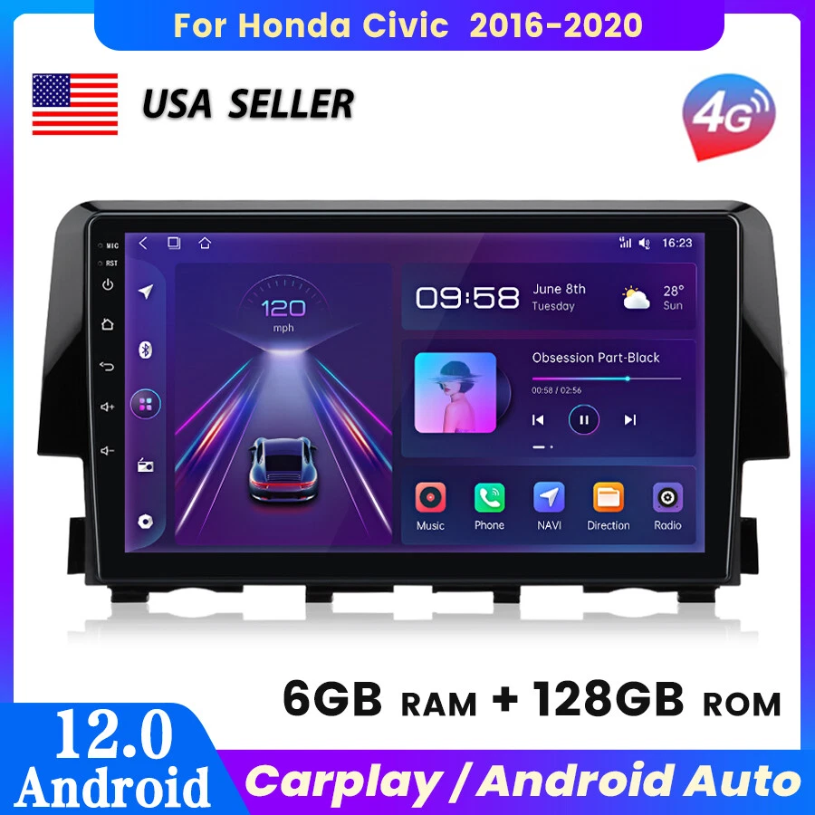 9'' For Honda Civic 2016-2020 Android 12.0 Car Radio Stereo 6+128GB GPS Sat Nav  - Image 1 of 4