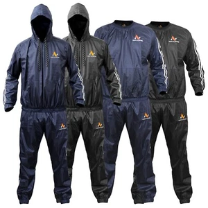 Sauna Sweat Suit Heavy Duty Weight Loss Gym Fitness Exercise Sweat Suit Anti Rip - Picture 1 of 31