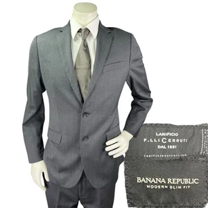 Banana Republic Mens Suit Modern Slim 38R 34x30 Lanificio Cerruti Italian Wool - Picture 1 of 20