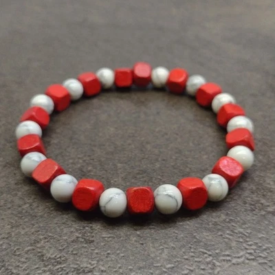 Men's Stone Wood Bead Stretch Bracelet Prayer Energy Chakra Yoga Bohemian Surfer - Image 1 of 3