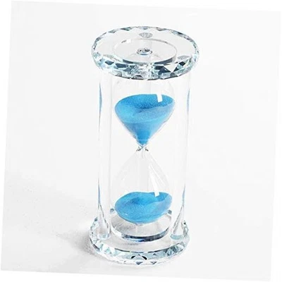 60 Minutes Hourglass Timer,Crystal Sand Timer Diamond Carving Sky and Sea Blue - Image 1 of 4
