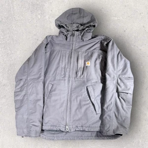 Carhartt Full T-Swing Gray Canvas Hooded Full Zip Jacket Mens Size XL - Picture 1 of 9