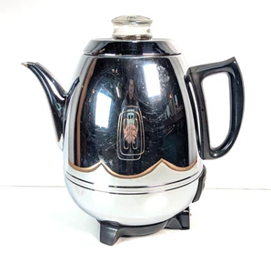 General Electric GE Chrome Coffee Pot Belly Percolator 38P40 Atomic MCM WORKS - Picture 1 of 14