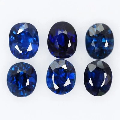 6pcs/Lot 1.73ct Oval 4x3.2to4.1x5.3mm Natural Heated Blue Sapphire, Thailand💎 - Image 1 of 4