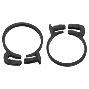 2 Pcs Plastic 45.7-51.4 mm Adjustable Double Snap Grip Hose Clamps, Black - Picture 1 of 6
