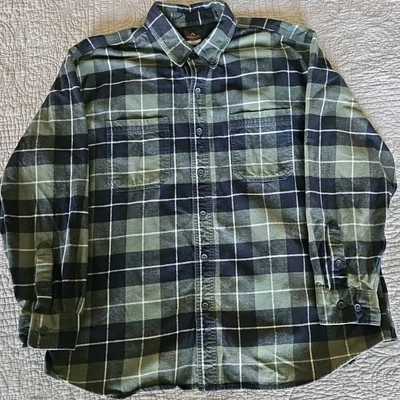 Camisa Ridgecut Toughwear para hombre Camisa de algodón de trabajo pesado Verde a cuadros 2XL Foto 1 de 4