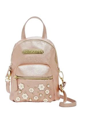 Mochila Betsey Johnson Imitación Flor Perla Mini Correa Ajustable, Rosa-NUEVA CON ETIQUETAS Foto 1 de 4