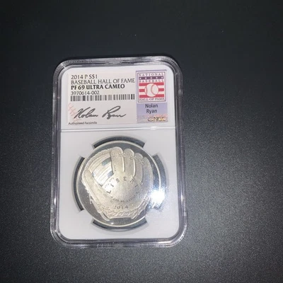 2014 P SILVER $1 BASEBALL HALL OF FAME NGC PF69 ULTRA CAMEO —Free Shipping - Image 1 of 2
