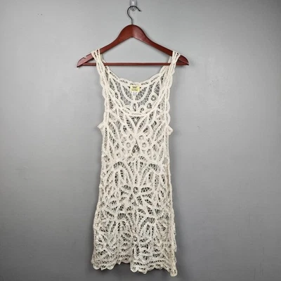 Intimately Free People Crocheted Slip Dress Cream Womens Size M - Image 1 of 4