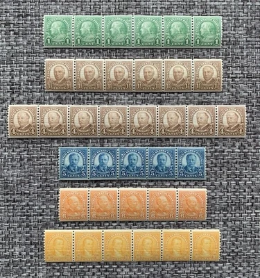 Tira de estampillas de Estados Unidos 597/686/687/602/723/603 M/OG pero dist. OG como se ve en las fotos Foto 1 de 2