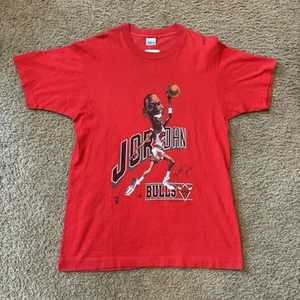 Vintage MICHAEL JORDAN Caricature CHICAGO BULLS T Shirt Large Salem Sportswear - Picture 1 of 4
