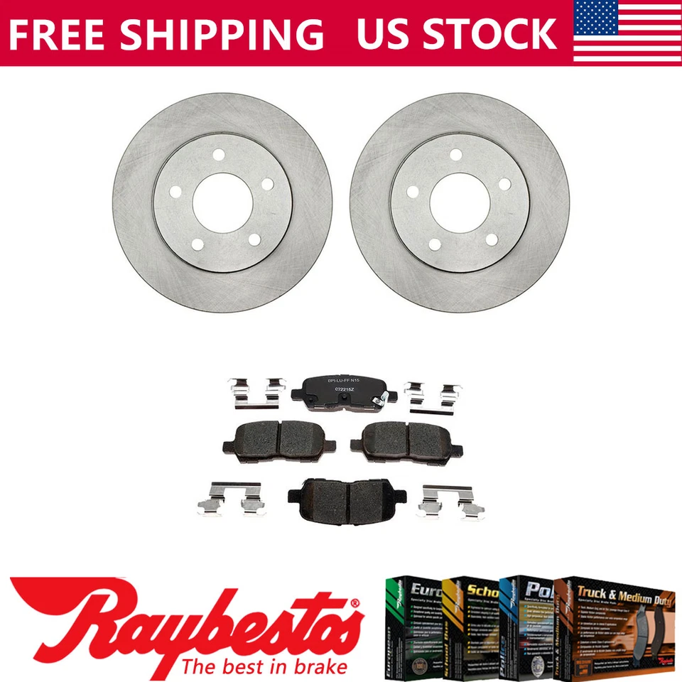 Rotores de freio traseiros + pastilhas de freio de cerâmica hardware para 2004-2008 Pontiac Grand Prix - Imagem 1 de 4