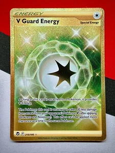 V Guard Energy Gold Secret Rare 215/195 Silver Tempest Pokémon PACK FRESH - Picture 1 of 2
