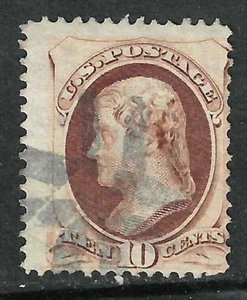 Sc #150 Crossroads Fancy Cancel 10 Cent Jefferson Banknote 1871-75 US 94E16 - Picture 1 of 2