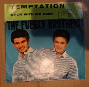 Everly Brothers TEMPTATION /STICK WITH ME BABY (ROCK 45/PS) #5220 PLAYS VG++ - Imagen 1 de 6
