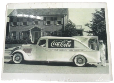 Coca Cola Soda Fountain Advertising Fav Soda Truck Vintage Art Deco Era Photo - Image 1 of 4