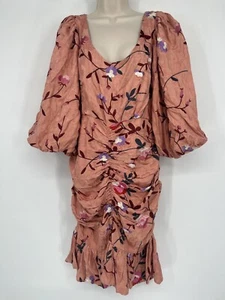 Damen By Timo Stickerei Rüschen Kleid Rosa Geblümt Größe XL  - Bild 1 von 11