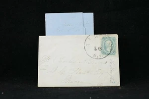 Confederate: Aiken, South Carolina CDS 10c (Huge Margins) 1863 Cover + Letter - Picture 1 of 2