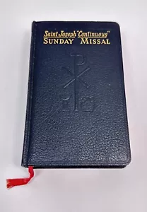 Saint Joseph Continuous Sunday Missal Vintage 1958 Catholic Mass Prayer Book - Foto 1 di 6