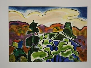 Aquarell Tempera Guache Landschaft Expressionismus - Bild 1 von 6