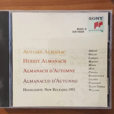VARIOUS Sony Classical Autumn Almanach 1991  VG/VG+(CD) - Bild 1 von 4