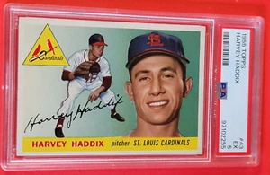 1955 TOPPS CARD HARVEY HADDIX GRADED PSA 5 EXCELLENT ST. LOUIS CARDINALS PITCHER - Picture 1 of 2