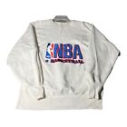 Vintage 90s Champion NBA Basketball Reverse Weave White Sweater Men's Size L