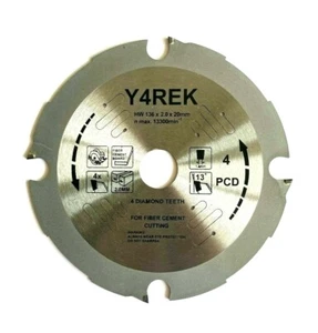 136 mm x 20 mm x 4T Zementbrett Schnittsägeblatt-Makita BCS550 BSS501 EY3530 EY3531 - Bild 1 von 7