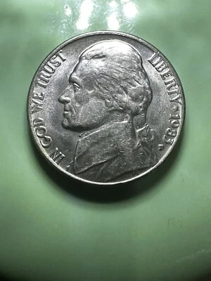 1983 P Jefferson Nickel Triple Strike, Die Deterioration - Image 1 of 4