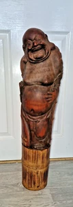 SCHÖNE VINTAGE GROSSE HANDGESCHNITZTE HOLZ-BUDDHA-FIGUR 70 CM HOCH / BUDDHISMUSFIGUR - Bild 1 von 7
