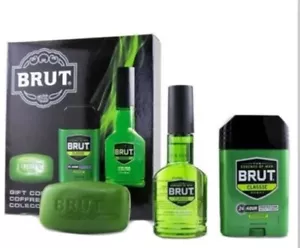 BRUT 3 Piece Pc Gift Collection 3 oz Aftershave Cologne Spray Classic Bar Soap - Picture 1 of 1
