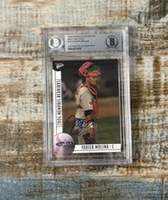 YADIER MOLINA 2004 Multi Ad Memphis Redbirds #18 Beckett Signed Auto Rookie RC