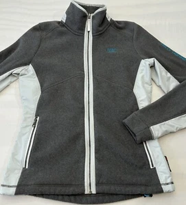Helly Hansen Jacket Womens Extra Small Polartec Full Zip Up Fleece Gray White - Picture 1 of 13