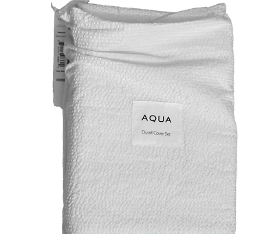 Funda nórdica Aqua Seersucker tamaño king y 2 fundas de almohada nueva Foto 1 de 3