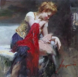 PINO Daeni "ANTICIPATION" HAND EMBELLISHED SIGNED Canvas Italian-US Artist 1/95 - Picture 1 of 4