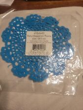 2x Beautiful Blue Collectible Handmade Crochet Doily 8" Round G1