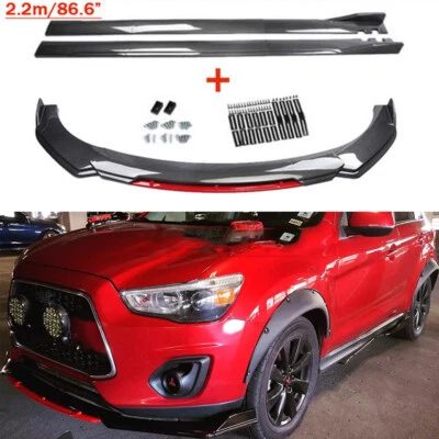 For Mitsubishi Outlander Front Bumper Lip Spoiler Splitter Boby Kit Carbon Style Foto 1 de 4