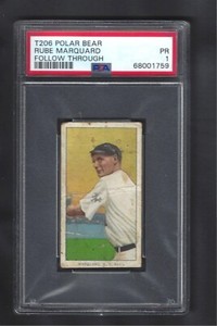 T206  POLAR  BEAR  RUBE  MARQUARD  FOLLOW  THROUGH   PSA  1