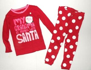 Carters Toddler Girls 2 Piece Pajamas My Grandma Santa Sizes 12M, 2T, 3T NWT
