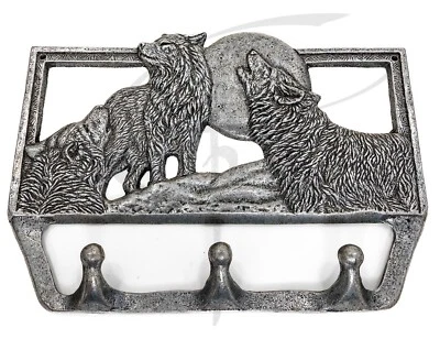 Vtg 1995 Carson Howling Wolves Wall Key Holder 3 Hooks 7.5x5.5” Freeport, PA - Image 1 of 4
