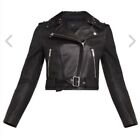Bcbgmaxazria  Lambs Leather Moto Trinity Jacket Black Studded Large