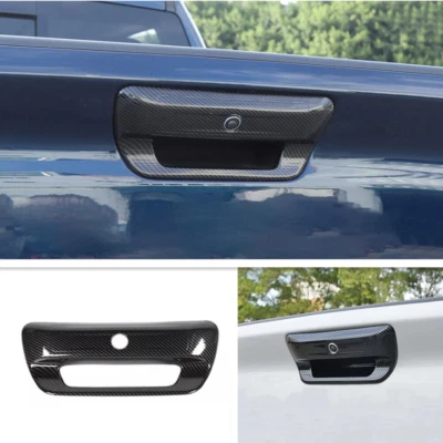 Ajuste para Dodge Ram 3500/2500/1500 19-2024 cubierta de manija de puerta trasera de fibra de carbono Foto 1 de 4