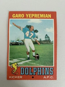 1971 Topps #121 Garo Yepremian Miami Dolphins Kicker Football Karte - Bild 1 von 9