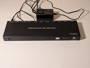 1x8 HDMI Extender Splitter Over CAT6 HD 1080p 3D w/ Power Supply TX Unit - Picture 1 of 4