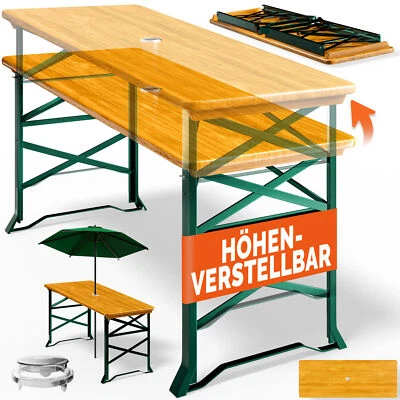 Partytisch Stehtisch Buffettisch 170 cm Klappbar Holz Höhenverstellbar Bartisch - Bild 1 von 4